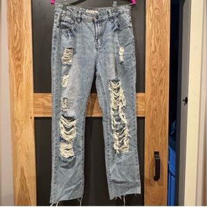 Great Smoky Los Angeles Distressed Straight Leg Jeans Size 7
